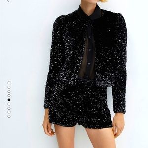 NWT Mango sequin jacket and short set. Size small in both